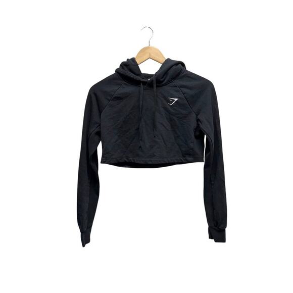 Gymshark‎ Training Cropped Hoodie Black Women’s Size XS - Picture 2 of 9